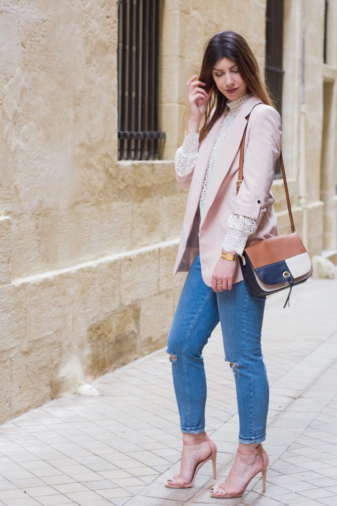 look rose nude chic romantique