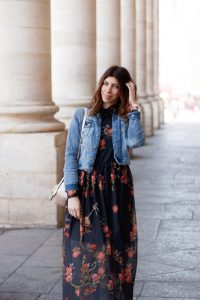 look mode robe longue fleurie