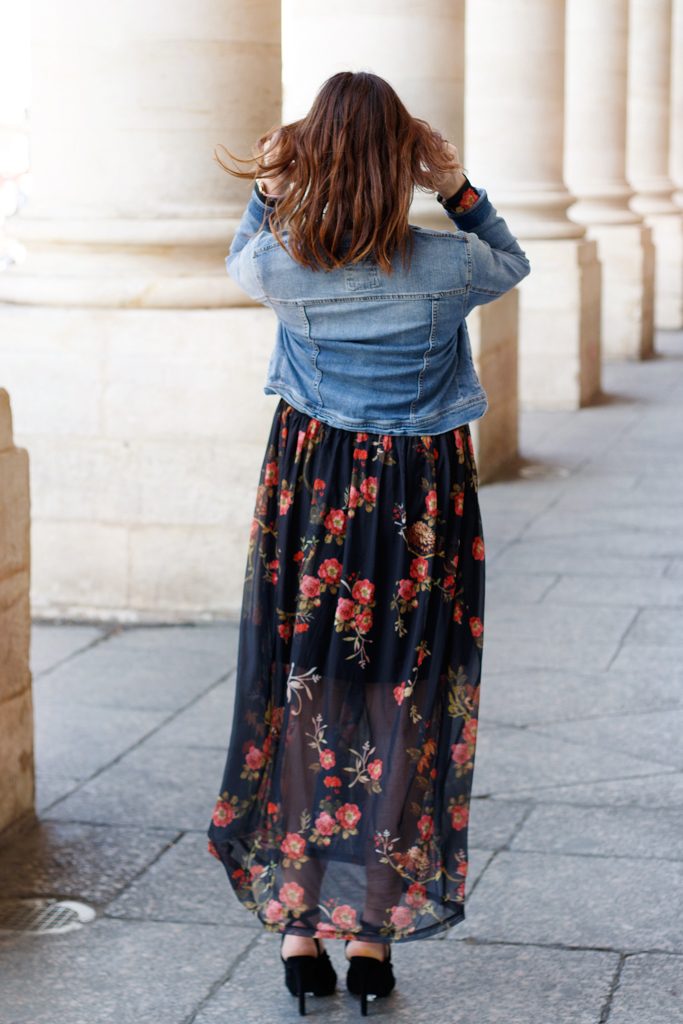 look style robe longue fleurs