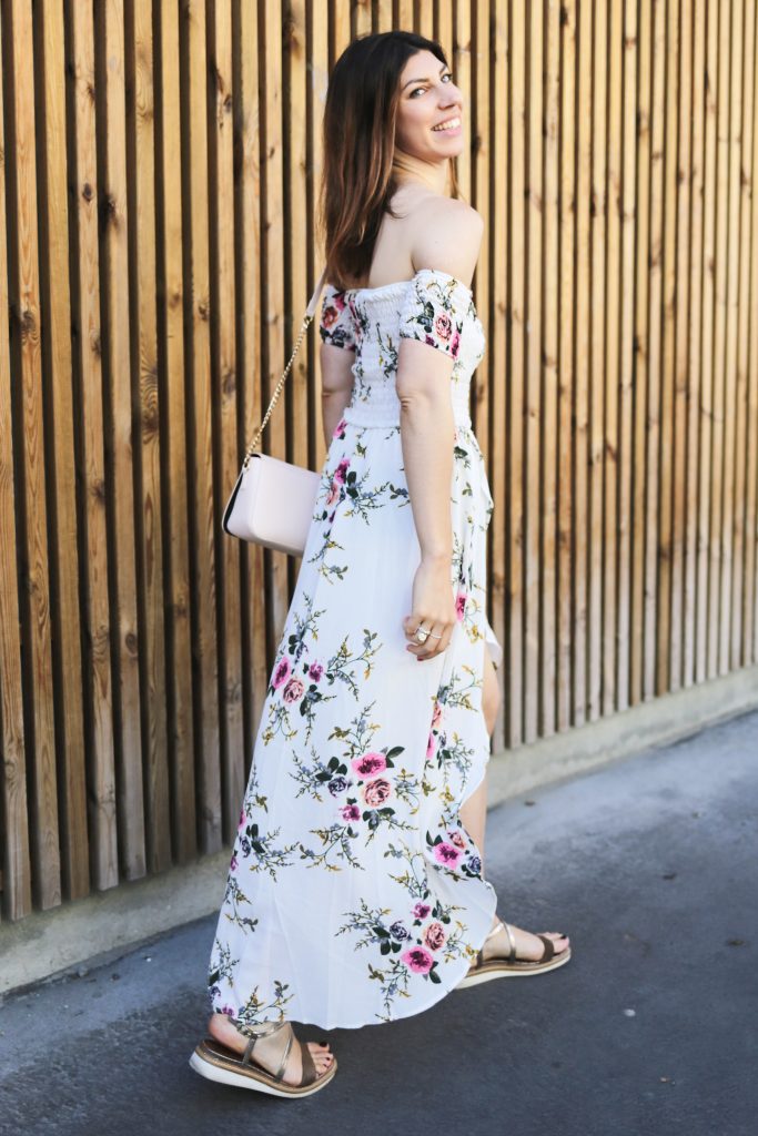 comment porter une robe longue imprime fleuri