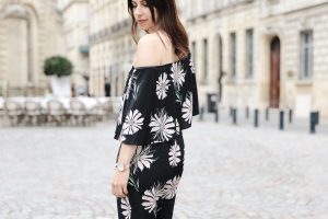 look femme imprime fleuri