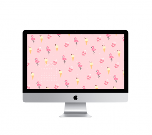 wallpaper calendrier flamant rose - glace - summer