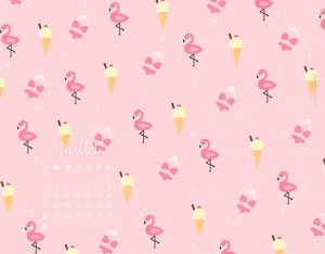 wallpaper flamant rose glace summer