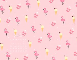 wallpaper flamant rose glace summer
