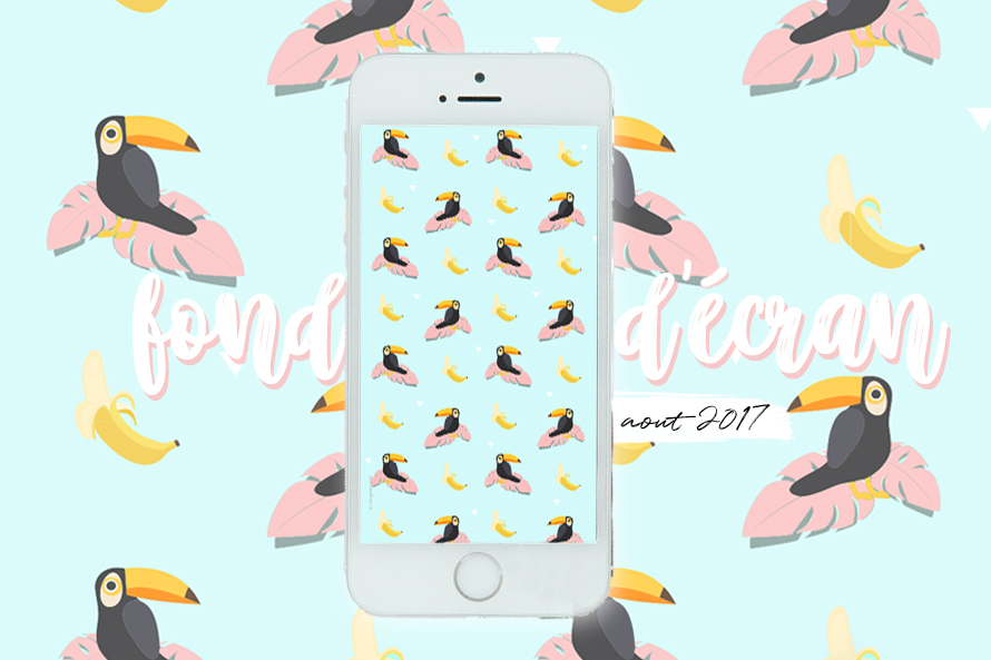 wallpaper toucan palmier