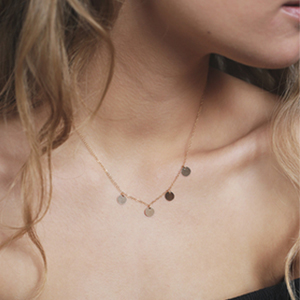 collier dore mini disques boho stones