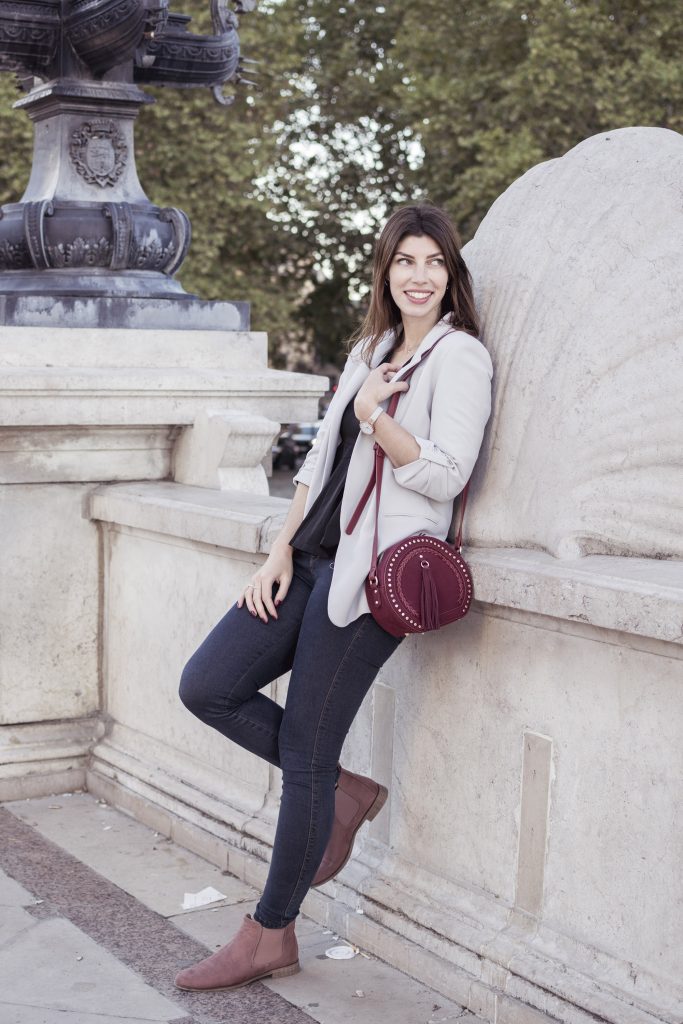 look blogueuse bordeaux sac rond
