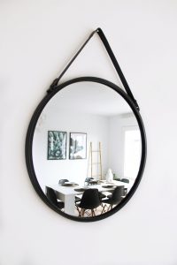 miroir rond noir