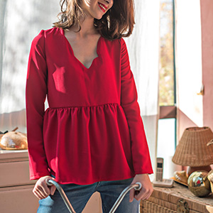 blouse rouge saaj paris