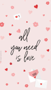 fond ecran fevrier all you need is love iphone