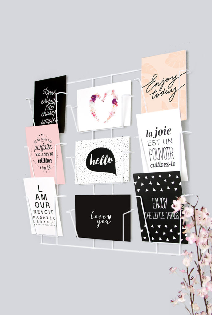 porte cartes postales deco positive