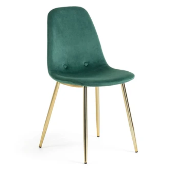 chaise velours vert