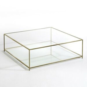 table basse carre verre trempe