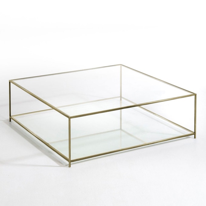 table basse carre verre trempe