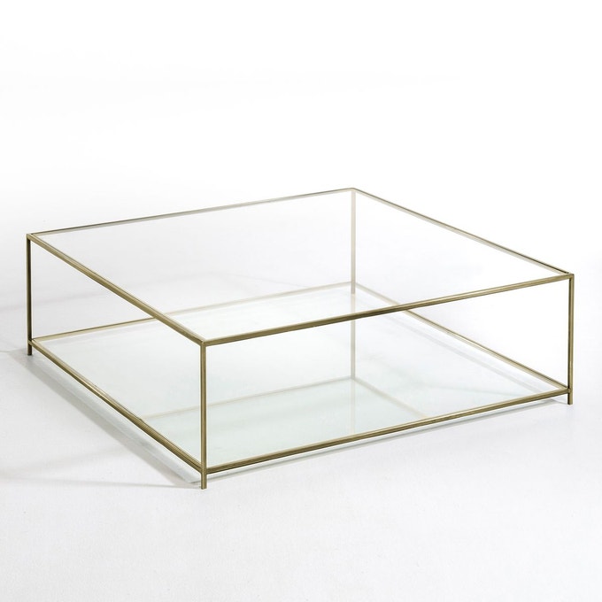 table basse carre verre trempe