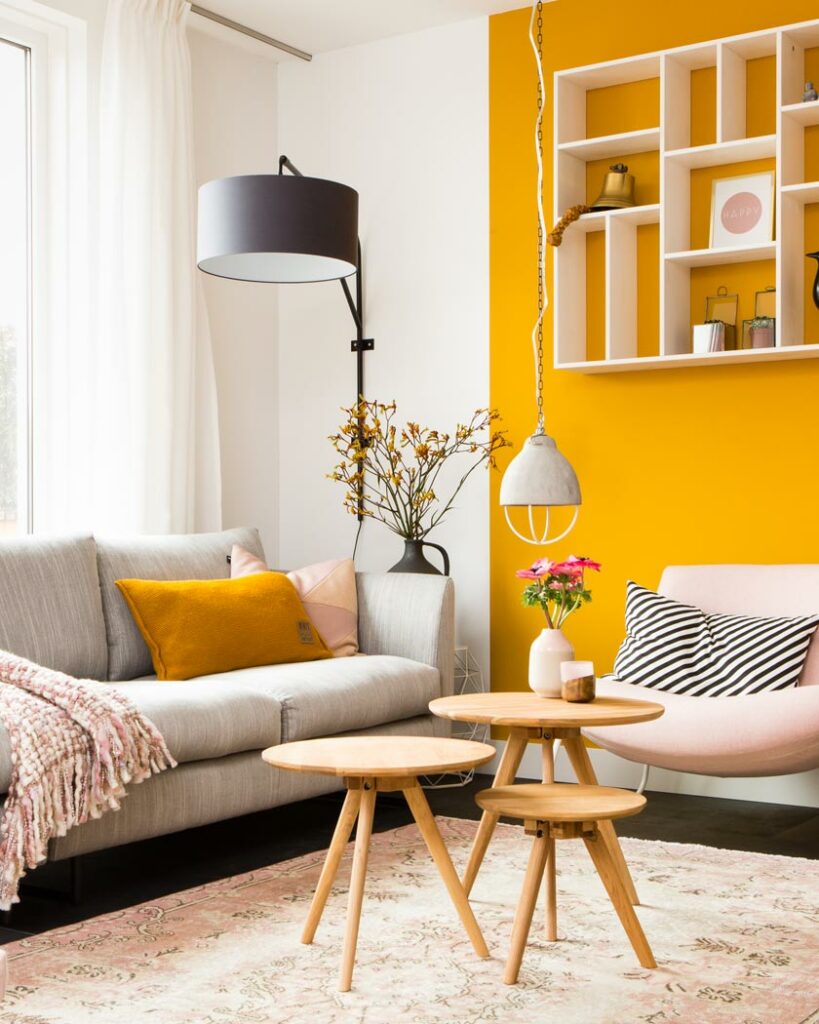 tendance jaune moutarde deco salon