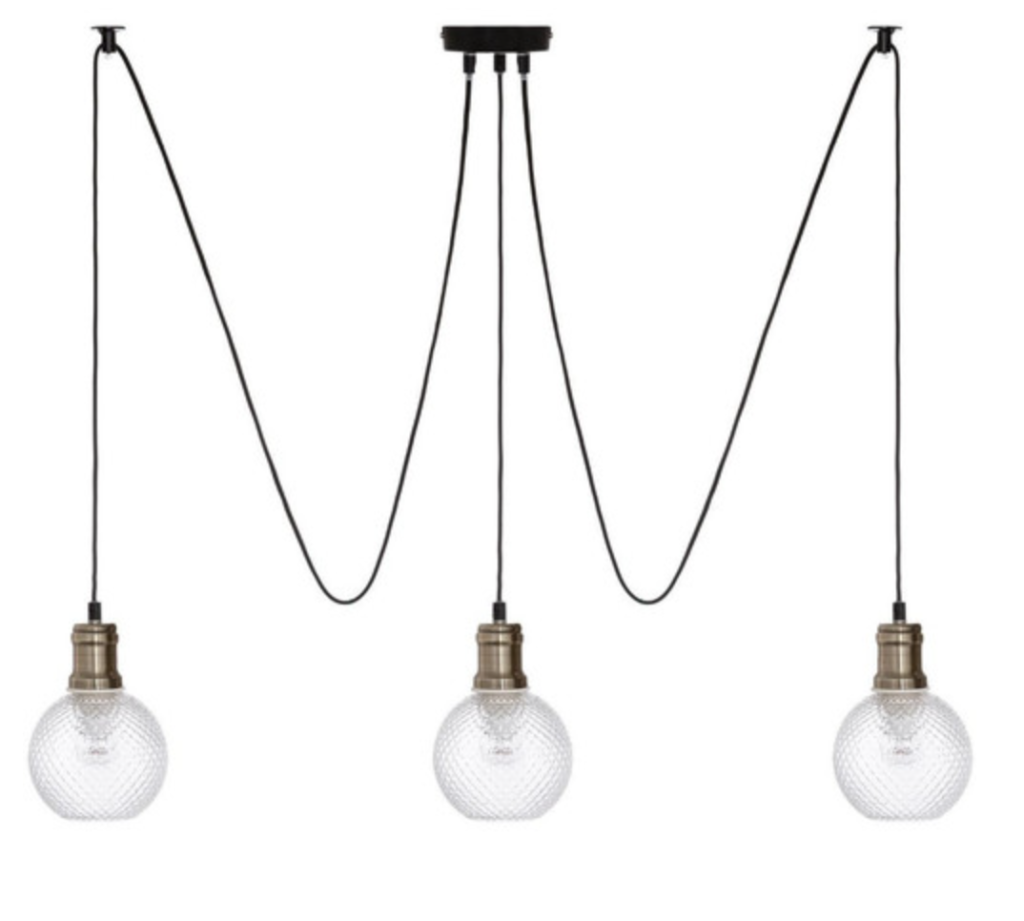 suspension 3 lampes metal