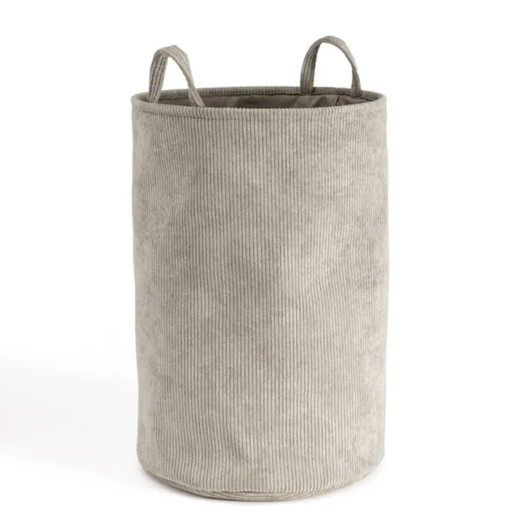 panier a linge velours gris